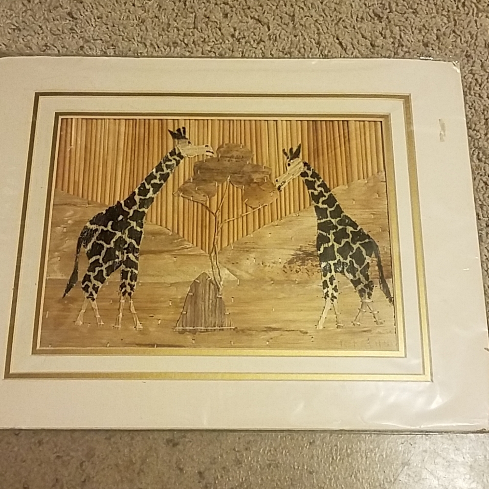 Banana Leaf Fiber Art Giraffe African